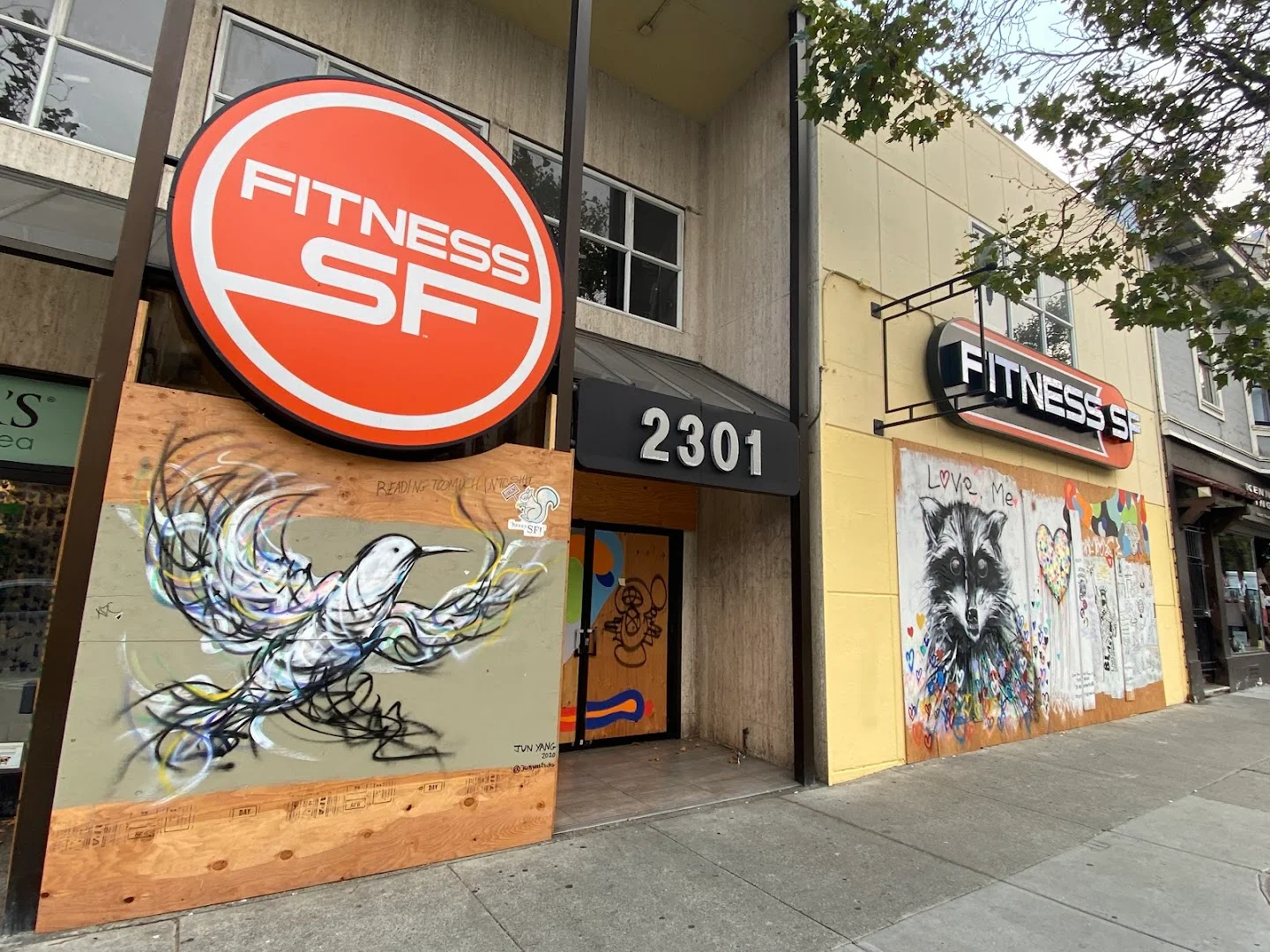 Workout area with weights
