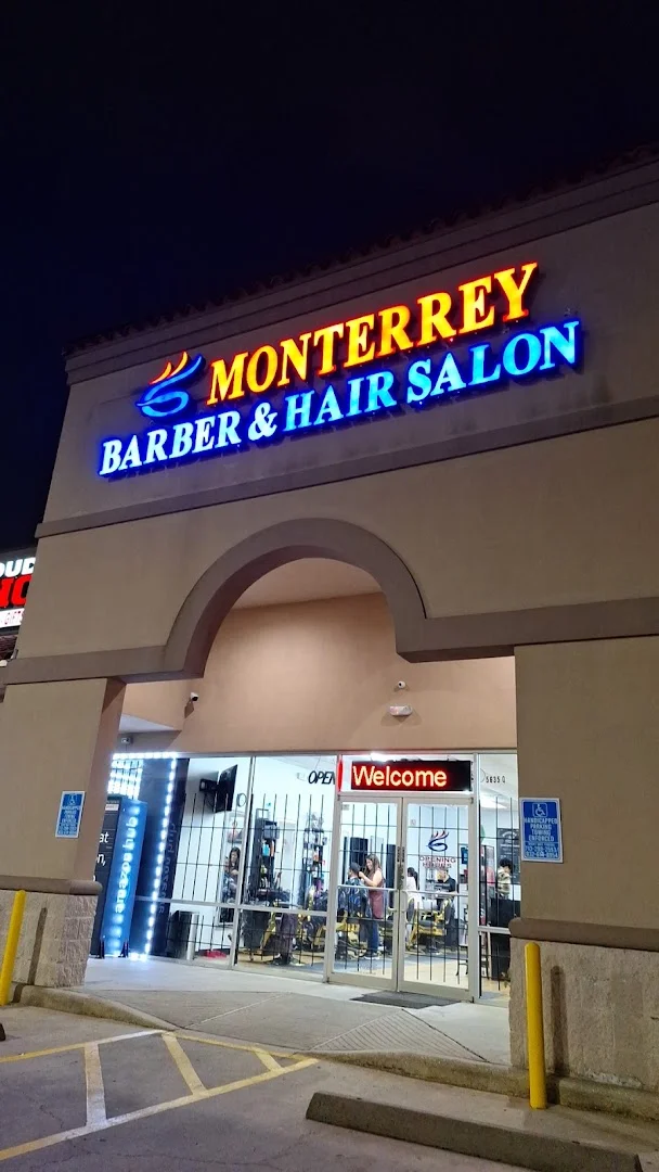 Customer receiving a haircut at Monterrey