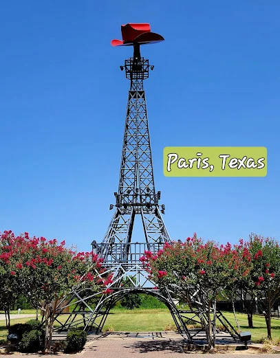 Eiffel Tower Paris Texas with cowboy hat