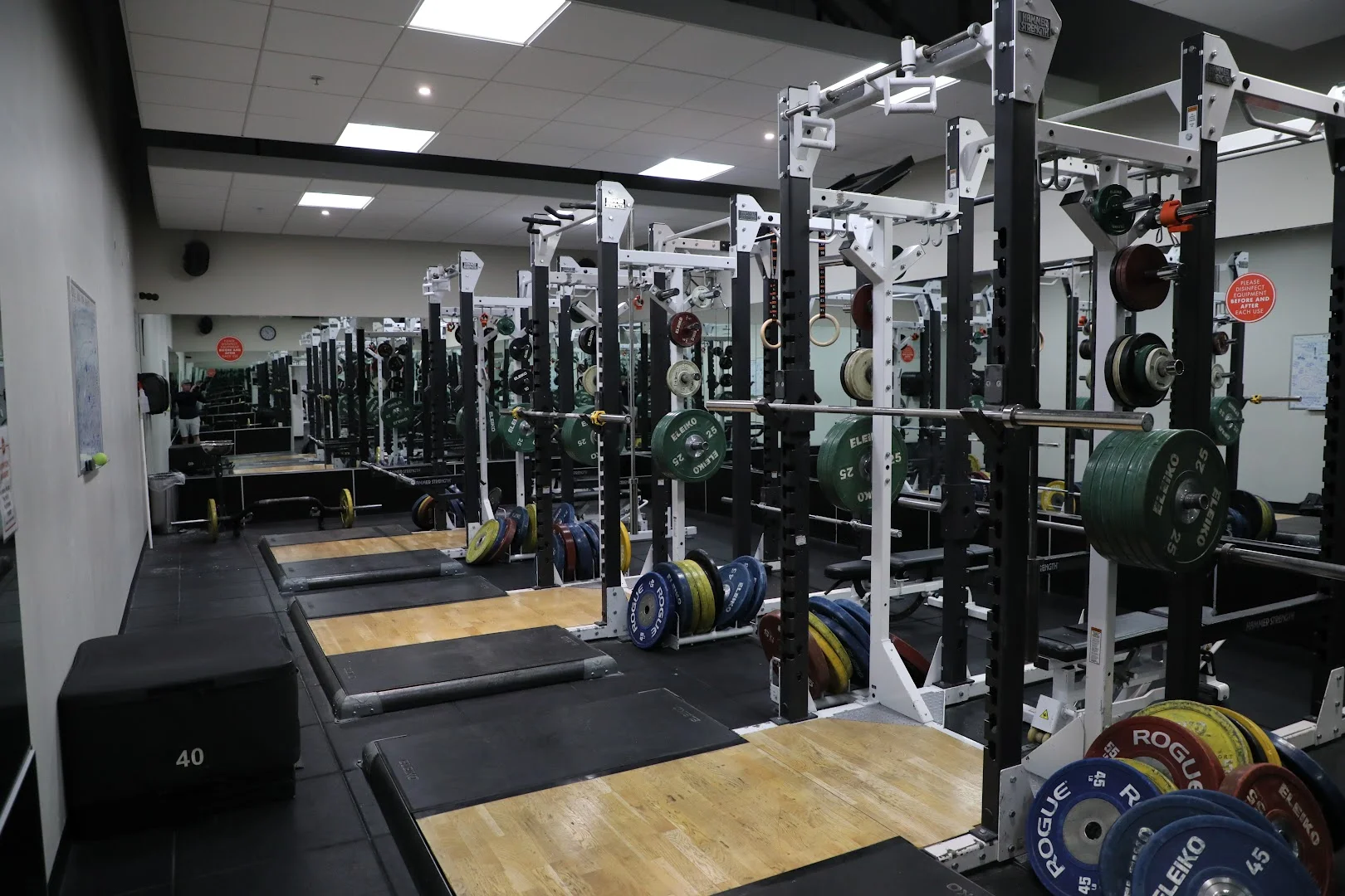Fitness center equipment area