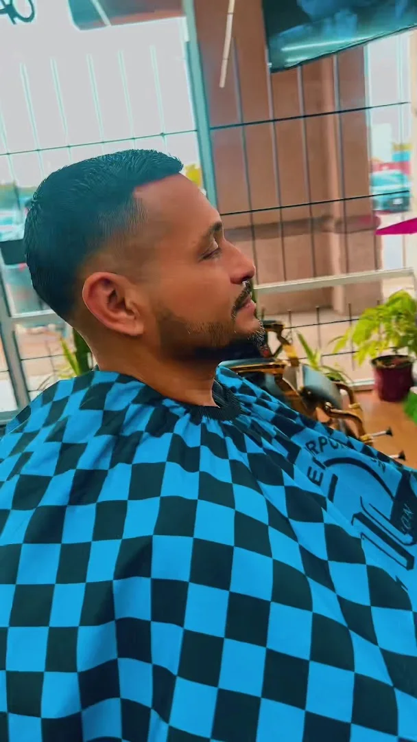 Close up of a fade haircut